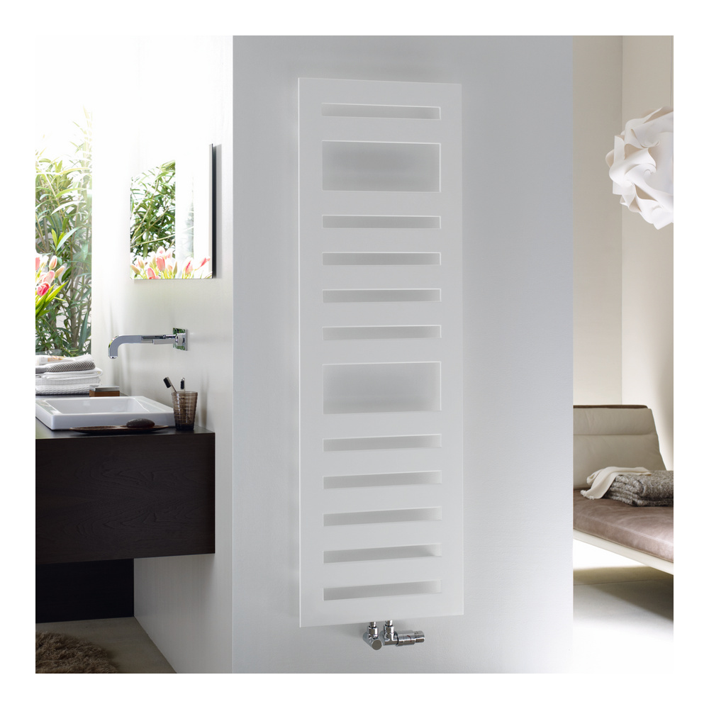 Zehnder Design-Handtuchwärmer „Metropolitan Spa“ 40 × 80,5 cm in Verkehrsweiß (RAL 9016, glänzend)