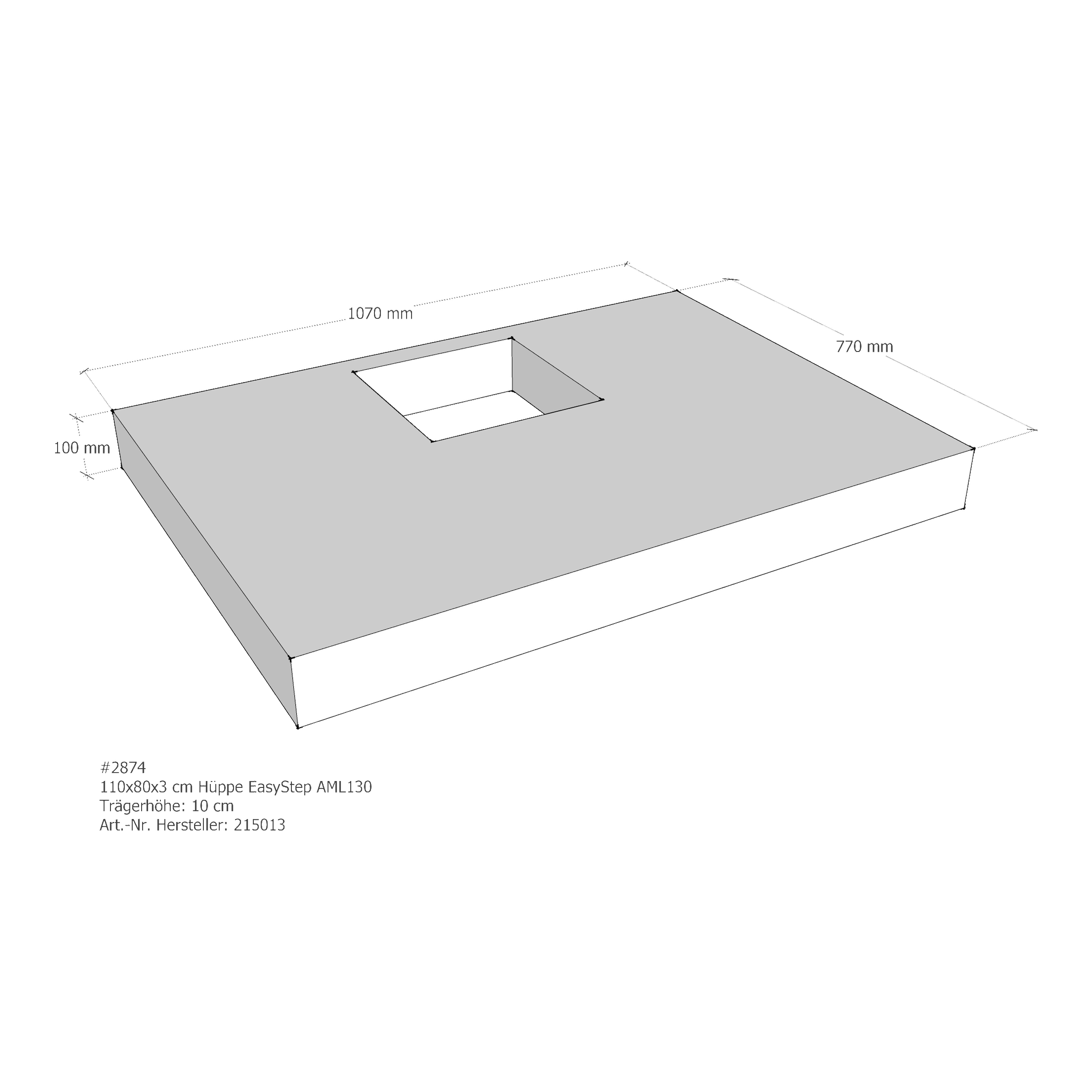 Duschwannenträger für Hüppe EasyStep 110 × 80 × 3 cm