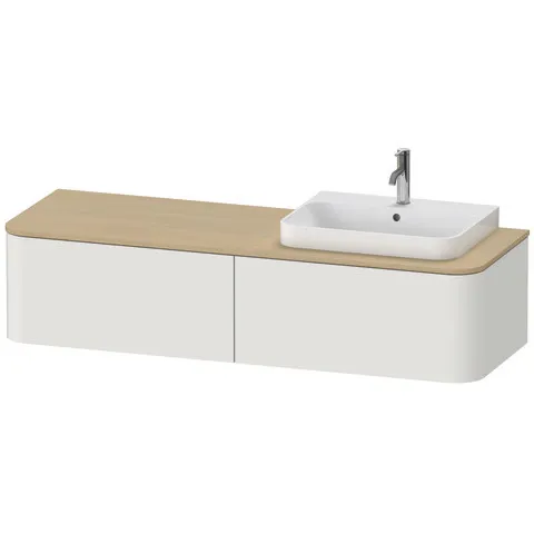 Duravit Waschtischunterschrank wandhängend „Happy D.2 Plus“ Nordic Weiß Seidenmatt Duravit Waschtischunterschrank wandhängend „Happy D.2 Plus“ Nordic Weiß Seidenmatt