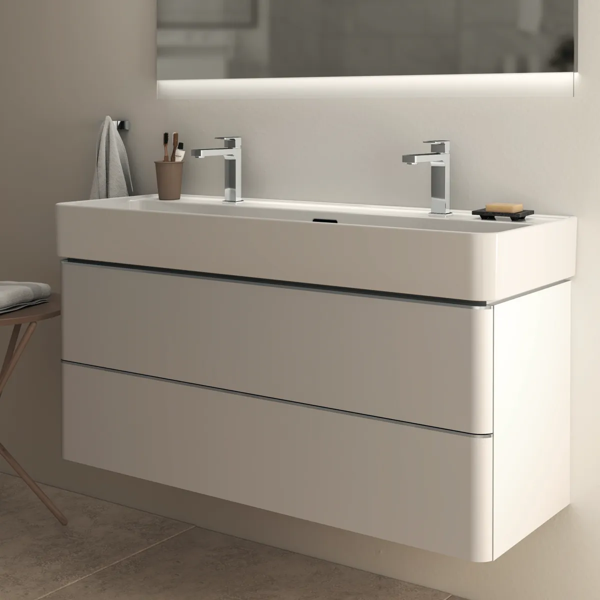 Waschtischarmatur Edge, Grande Slim, 5 l/min., ohne Ablaufgarnitur, Ausladung 138mm, Chrom Waschtischarmatur Edge, Grande Slim, 5 l/min., ohne Ablaufgarnitur, Ausladung 138mm, Chrom