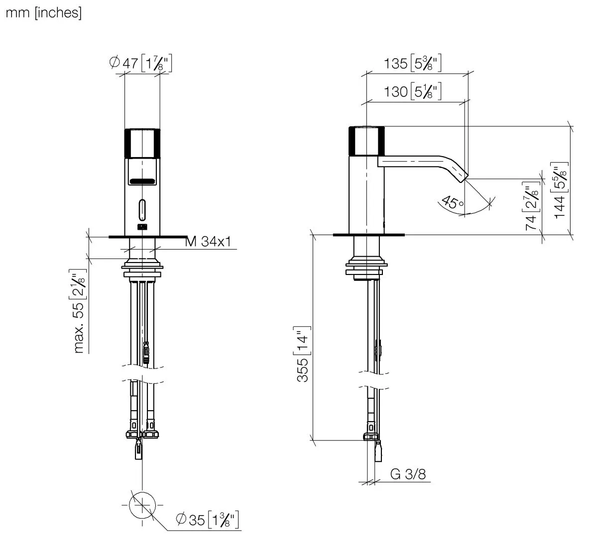 Waschtischarmatur mit elektronischer Öffnungs- und Schließfunktion ohne Ablaufgarnitur IMO Chrom 44511670 Waschtischarmatur mit elektronischer Öffnungs- und Schließfunktion ohne Ablaufgarnitur IMO Chrom 44511670