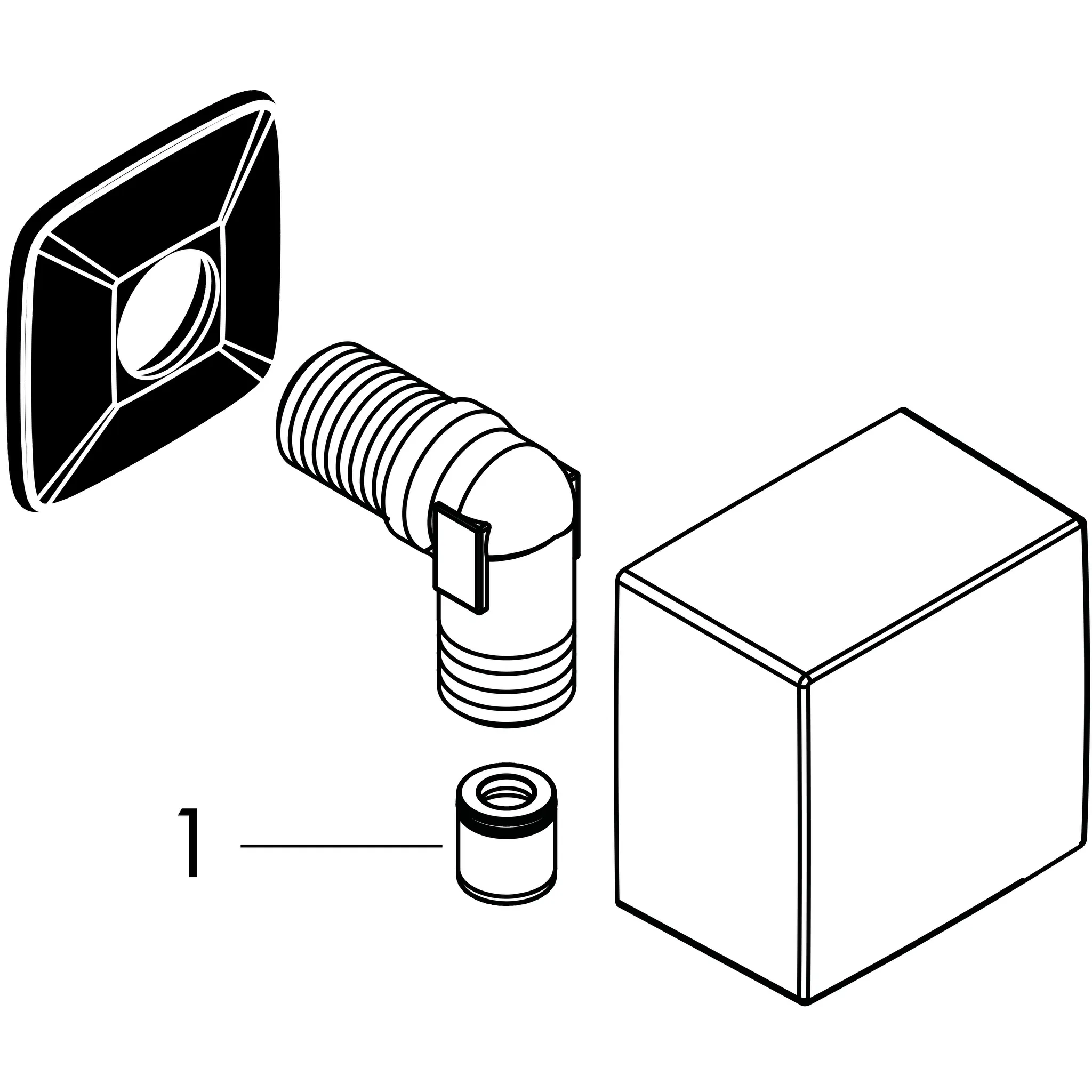 Schlauchanschluss DN15 Fixfit Square mit Rückflussverhinderer chrom