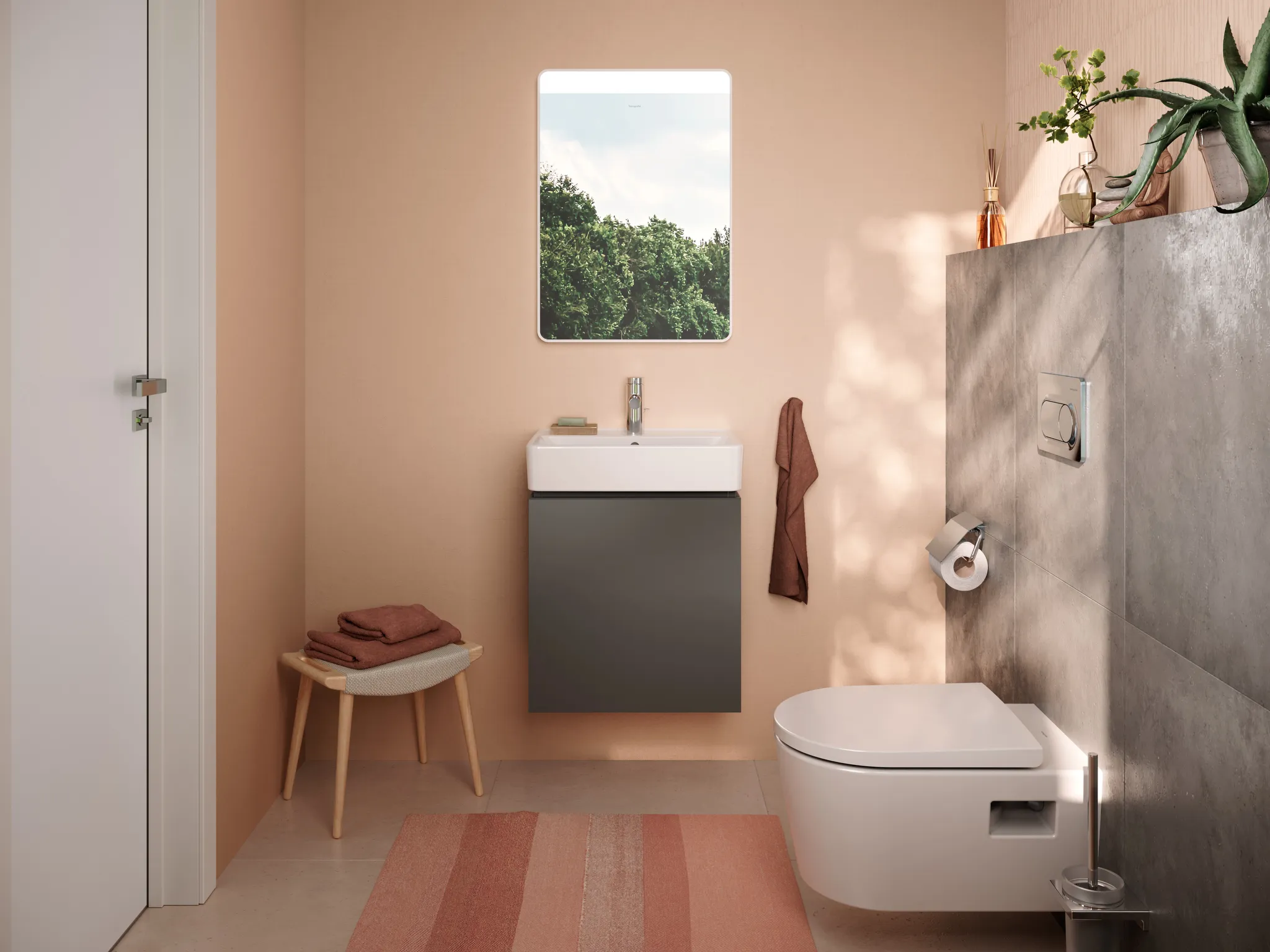 Hansgrohe Xanuia Q Handwaschbecken 500⁄390 mit Hahnloch und Überlauf, Weiß