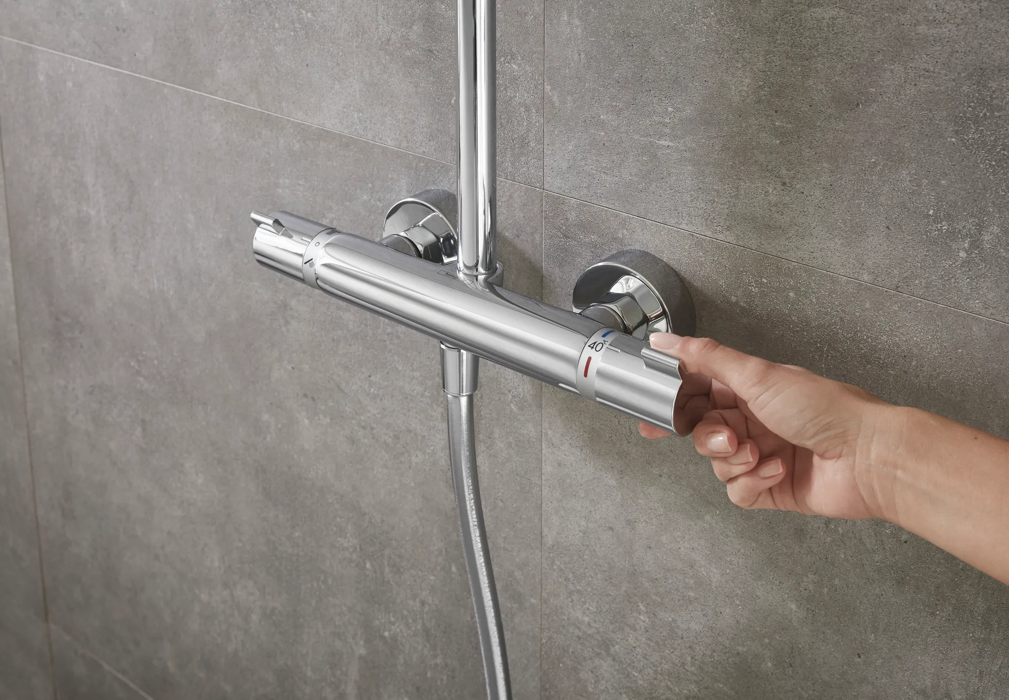 Showerpipe Croma 220 für Dusche chrom mit Thermostat Showerpipe Croma 220 für Dusche chrom mit Thermostat