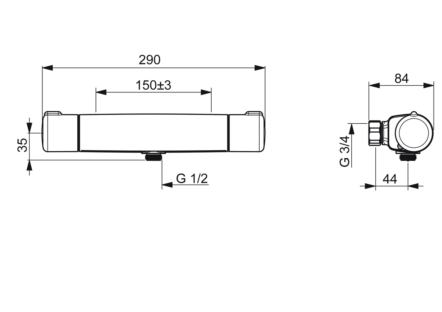 Brausebatterie MICRA 5815 Chrom