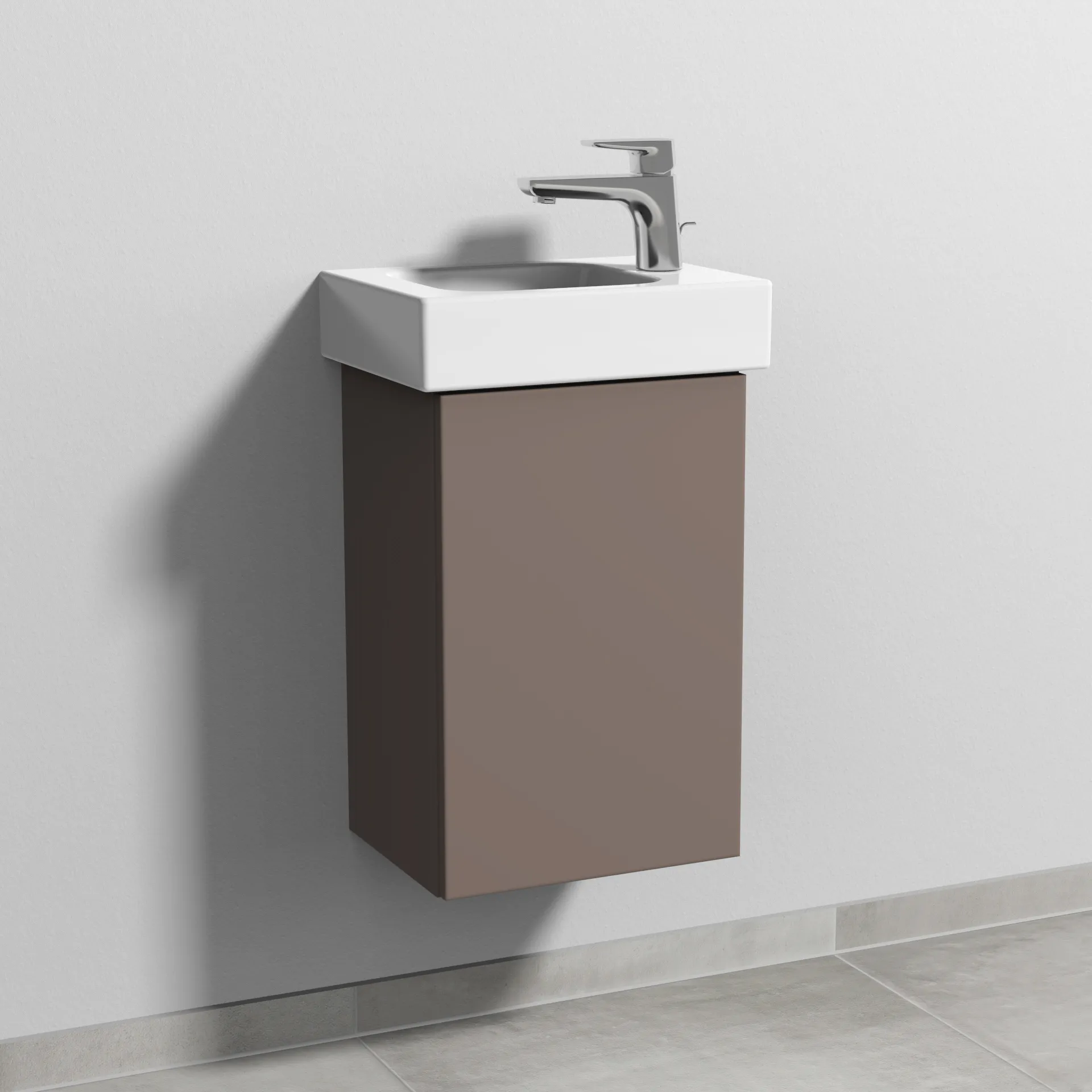 Sanipa Waschtischunterschrank „3way“ passend zu Keramik-Waschtische iCon von Geberit 335 × 523 × 267 mm in Taupe (matt), Anschlag rechts