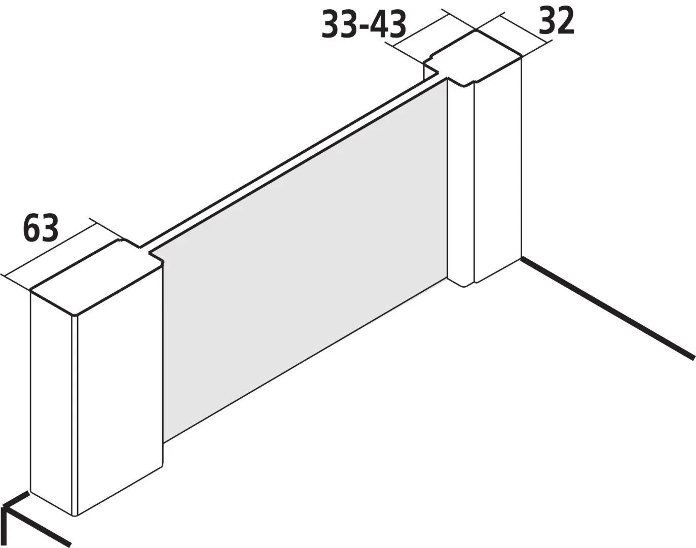 Kermi Seitenwand verkürzt auf Badewanne für Ecke „RAYA“ Glas Klar, Profile Silber Mattglanz, BV: 675 - 695 mm WE: 685 - 705 mm H: 1600 mm Kermi Seitenwand verkürzt auf Badewanne für Ecke „RAYA“ Glas Klar, Profile Silber Mattglanz, BV: 675 - 695 mm WE: 685 - 705 mm H: 1600 mm