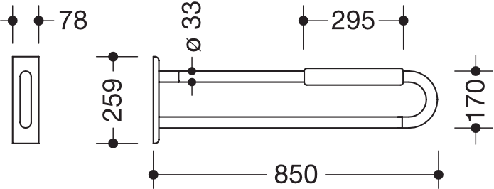 HEWI Wandgriff „Serie 801“