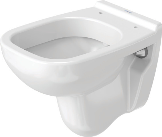 Set Wand-Tiefspül-WC Compact „D-Code“ 35 × 34 × 48 cm mit Spülrand, Duravit WC-Sitz „D-Code“ 36 × 43 × 4 cm Scharniere Edelstahl