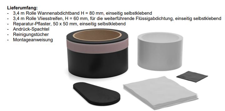 Badundu Wannenabdichtband einseitig selbstklebend 3,4 Meter Badundu Wannenabdichtband einseitig selbstklebend 3,4 Meter