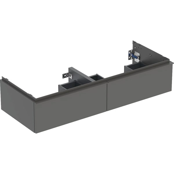 Geberit iCon Unterschrank für Doppelwaschtisch, 118,4 x 24,7 x 47,6 cm, lava, mit zwei Schubladen Geberit iCon Unterschrank für Doppelwaschtisch, 118,4 x 24,7 x 47,6 cm, lava, mit zwei Schubladen