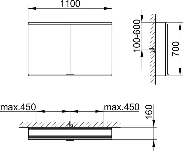 KEUCO Wandvorbau Spiegelschrank 2-türig „Royal Modular 2.0“ in Silber (eloxiert), Aufputz, ohne Beleuchtung 1100 × 700 × 160 mm KEUCO Wandvorbau Spiegelschrank 2-türig „Royal Modular 2.0“ in Silber (eloxiert), Aufputz, ohne Beleuchtung 1100 × 700 × 160 mm