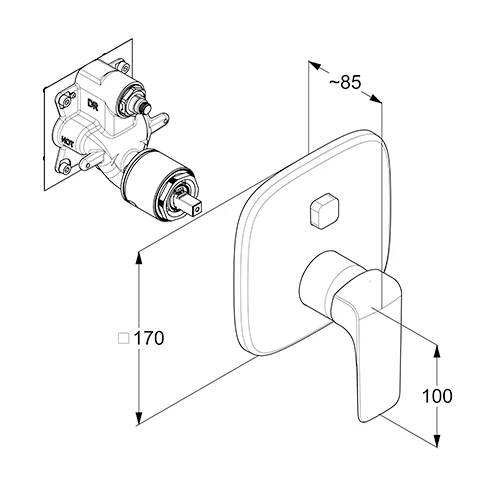 AMEO UPWafü/Br.EHM Push Set mit Funktionseinheit chrom AMEO UPWafü/Br.EHM Push Set mit Funktionseinheit chrom
