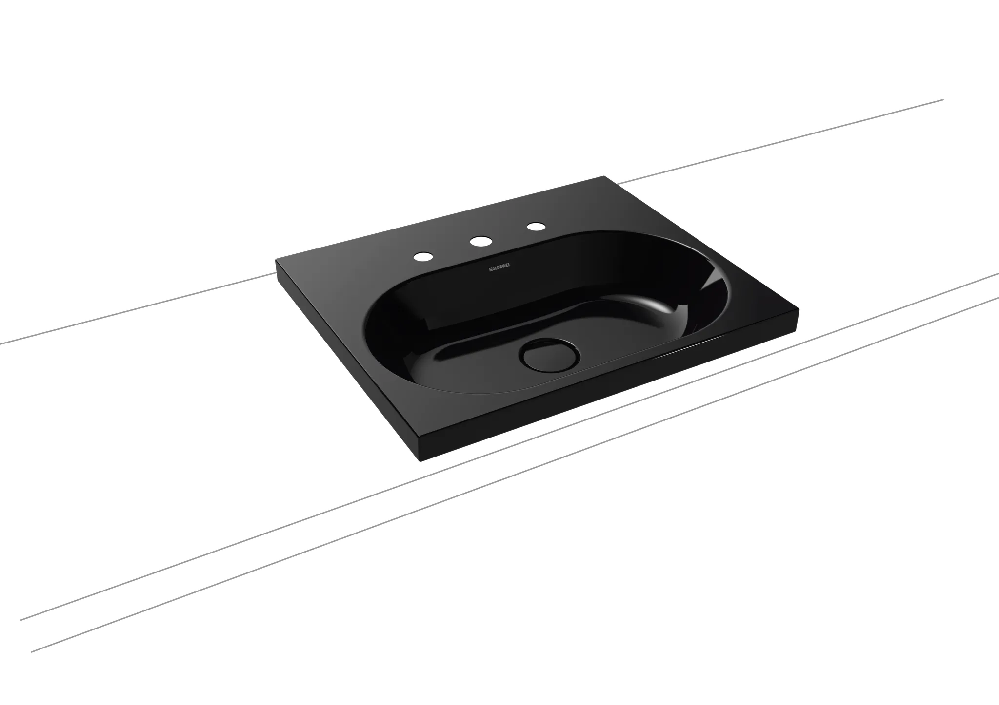Aufsatzwaschtisch „Centro“ 60 × 50 cm, mit Hahnlochbohrung in schwarz, mit Perl-Effekt Aufsatzwaschtisch „Centro“ 60 × 50 cm, mit Hahnlochbohrung in schwarz, mit Perl-Effekt