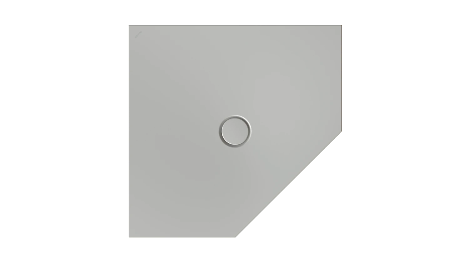 Bette fünfeck Duschwanne „BetteFloor Caro“ 900 × 900 mm ohne Oberflächenbeschichtung, ohne Oberflächenveredelung, ohne Wannenträger, in Flanell