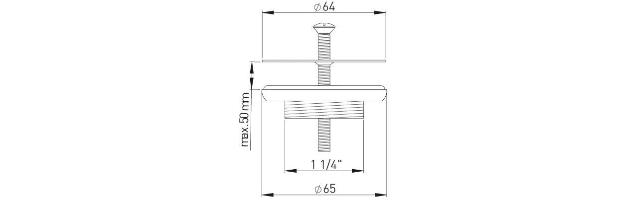Frank Universalventil 1 1/4″ x D=60 mm Messing, Platte poliert