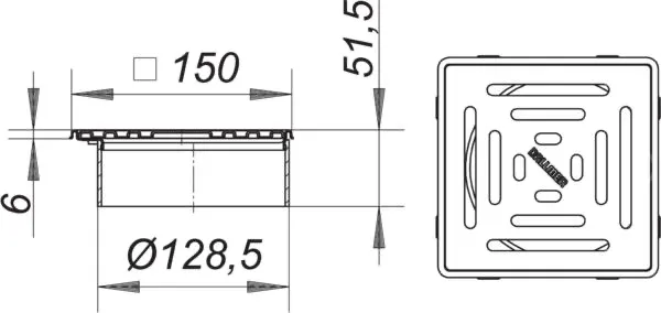 Aufsatz VC 15 seitenverstellbar, 150 x 150 mm