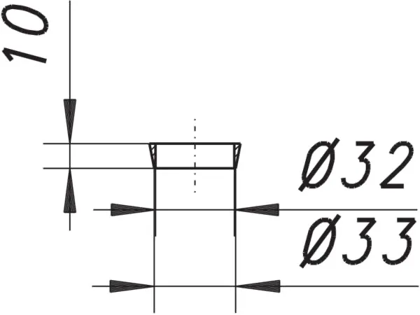 Keildichtung, Kunststoff, DN 32 Keildichtung, Kunststoff, DN 32