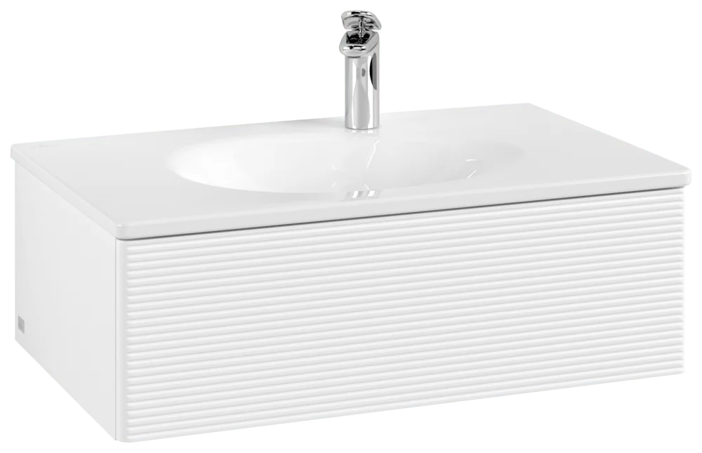 Villeroy & Boch Waschbeckenunterschrank Antao K01, 788x256x496mm, White Matt Lacquer, mit SoftClosing und Push-to-open Funktion