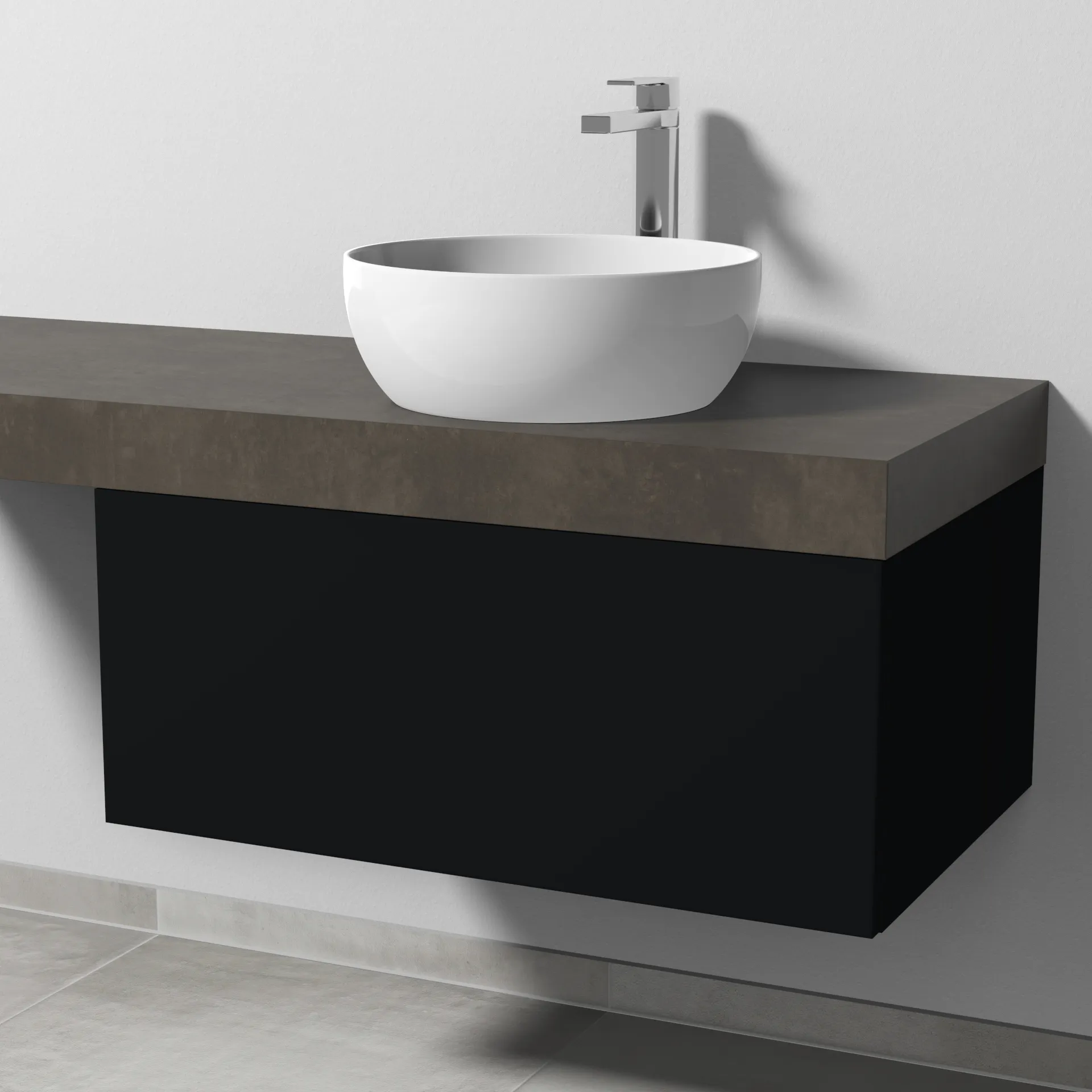 Sanipa Waschtischunterschrank „2morrow“ 800 × 340 × 520 mm in Schwarz (matt)