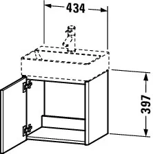 Duravit Waschtischunterschrank wandhängend „XSquare“ 43,4 × 39,7 × 34 cm