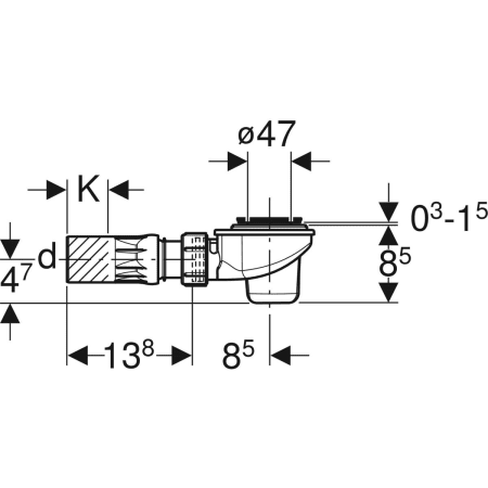 Geberit Duschwannenablauf Modell 150680001 Geberit Duschwannenablauf Modell 150680001