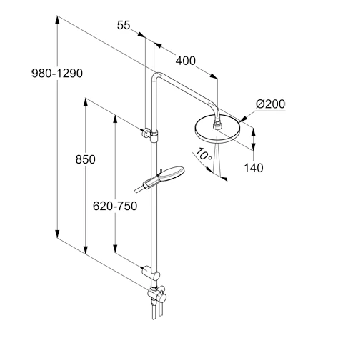 -DIVE Dual Shower System Dive X 3S chrom