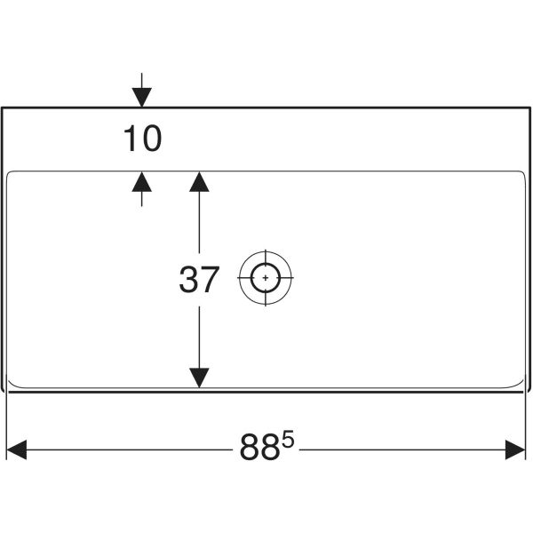 Wandwaschtisch „One“, rechteckig 90 × 48 cm in weiß matt mit KeraTect®