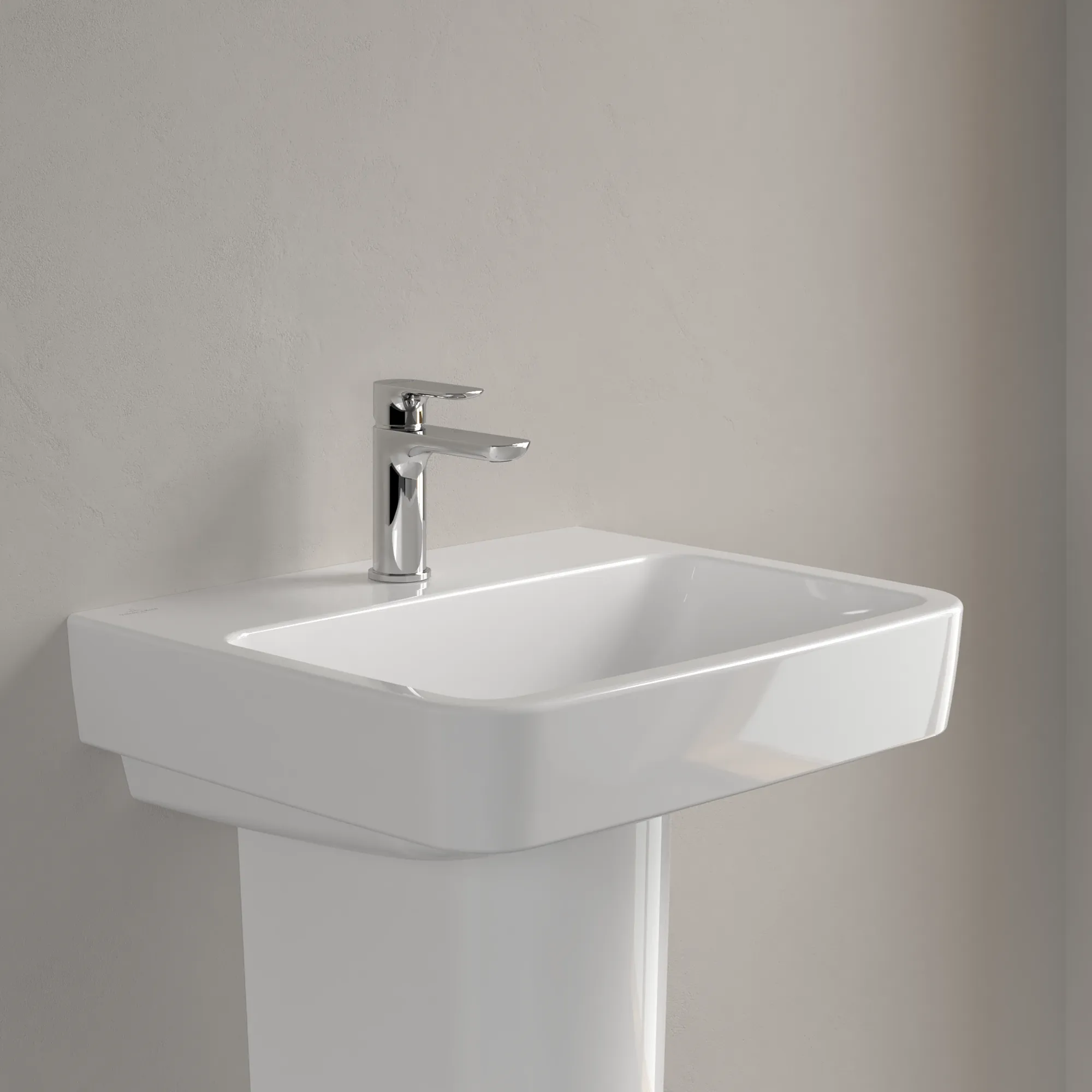 Villeroy & Boch Wandwaschtisch „O.novo“ 550 × 460 × 175 mm, für Becken mittig, mit Hahnlochbohrung, Hahnlochposition mittig