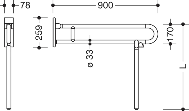 HEWI Stützklappgriff mobil „Serie 801“ HEWI Stützklappgriff mobil „Serie 801“