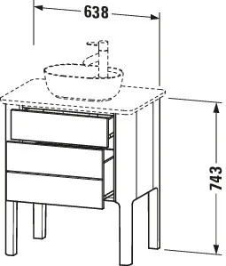 Duravit Waschtischunterschrank bodenstehend „Luv“ 63,8 × 74,3 × 45 cm Taupe Seidenmatt