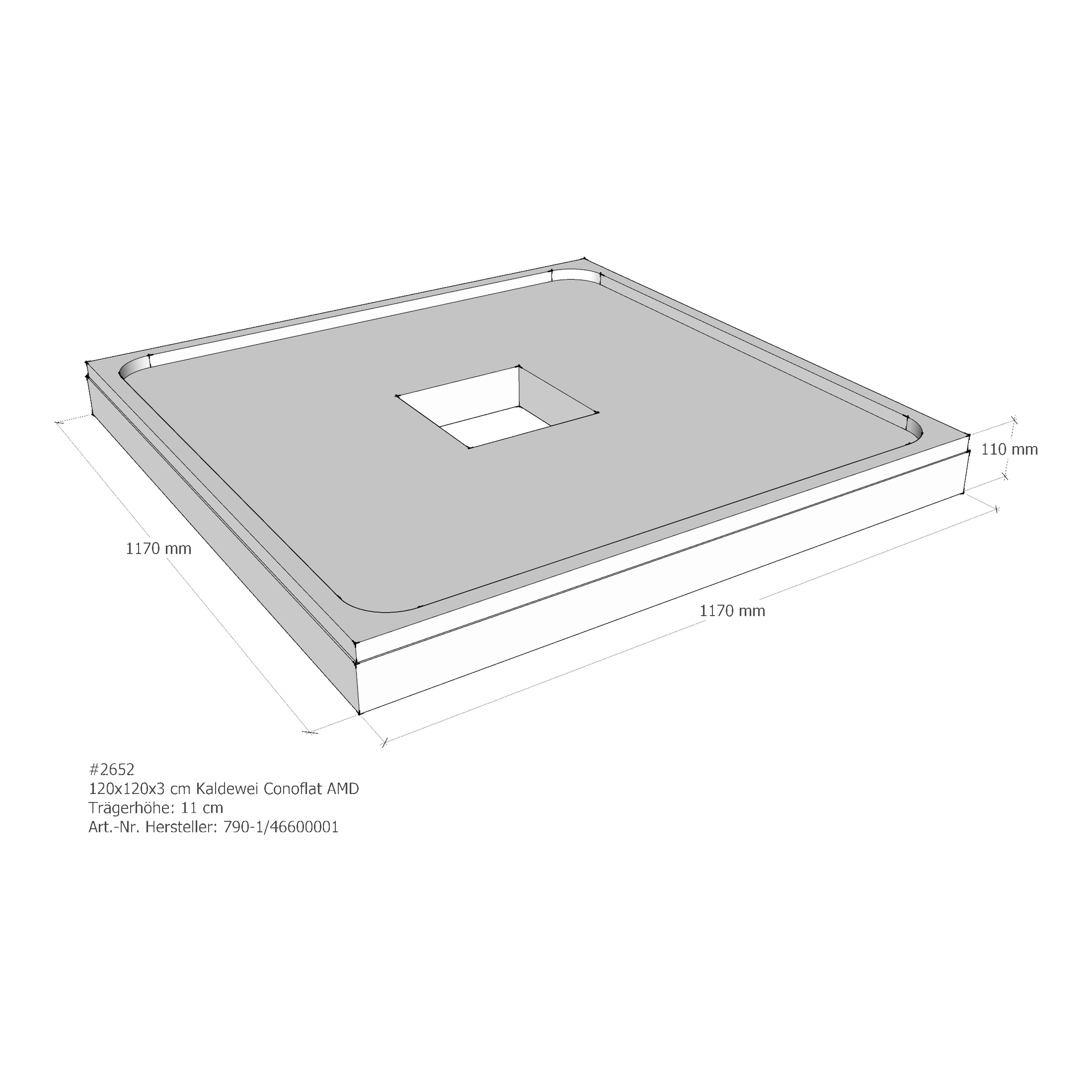 Duschwannenträger für Kaldewei Conoflat 120 × 120 × 2,3 cm Breite: 120 cm / Länge: 120 cm Duschwannenträger für Kaldewei Conoflat 120 × 120 × 2,3 cm Breite: 120 cm / Länge: 120 cm
