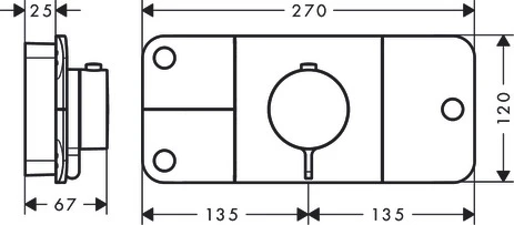 Thermostat UP Axor One Fertigset 3 Verbraucher chrom