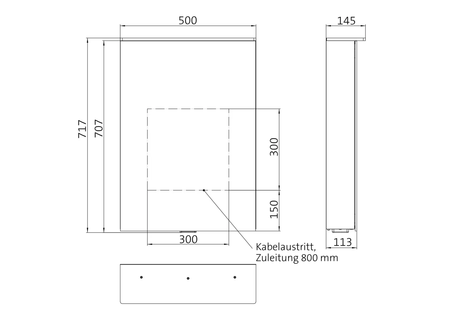 Lichtspiegelschrank flat IILichtsegel, Aufputz,mit Waschtischbeleuchtung,1 Tür, 500mm