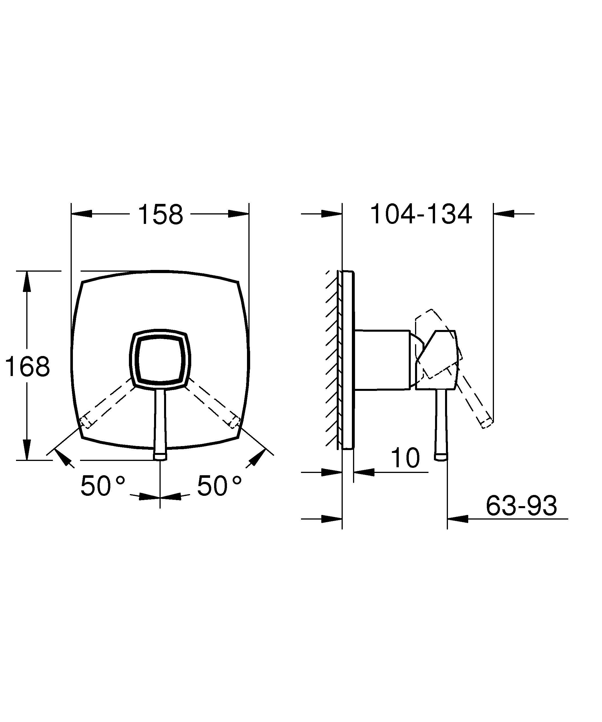 Einhand-Brausebatterie Grandera 24259, Fertigmontageset für Rapido SmartBox, chrom