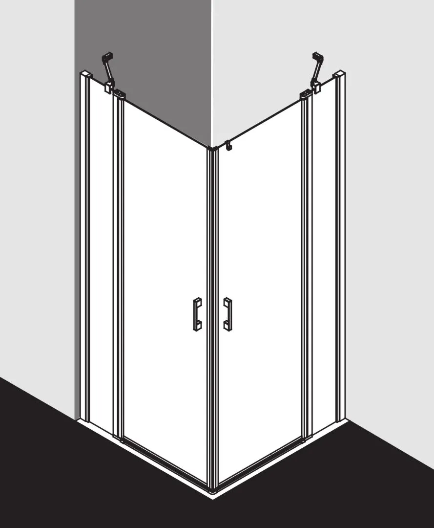 Kermi Duschtür Eckeinstieg 2-teilig (Pendeltüren mit Festfeldern) Halbteil links „LIGA“ 185 cm Glas Klar, Profile Silber Hochglanz, Drehtür zweiteilig Kermi Duschtür Eckeinstieg 2-teilig (Pendeltüren mit Festfeldern) Halbteil links „LIGA“ 185 cm Glas Klar, Profile Silber Hochglanz, Drehtür zweiteilig