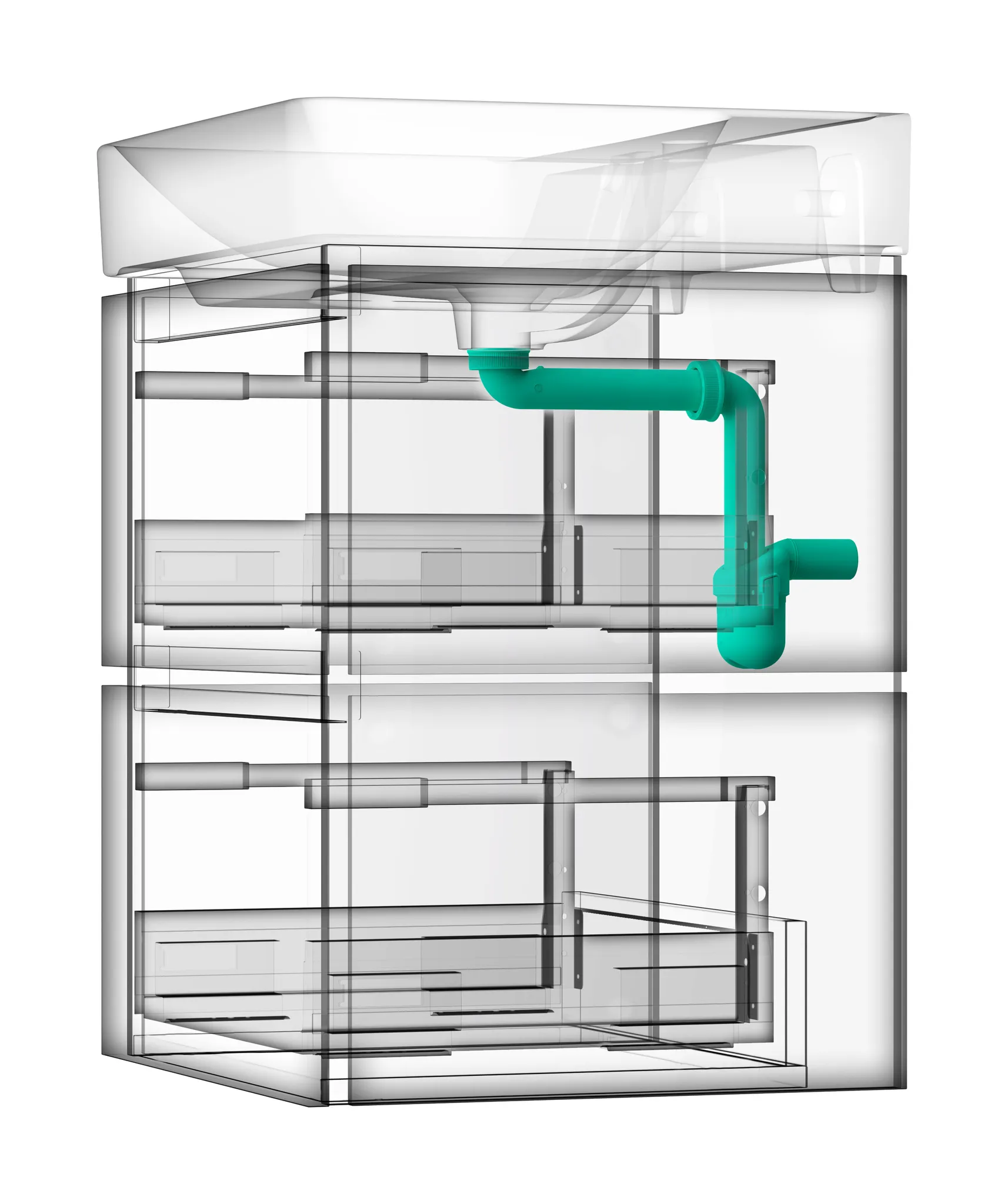 Raumsparsiphon für Waschtische 50 mm Chrom