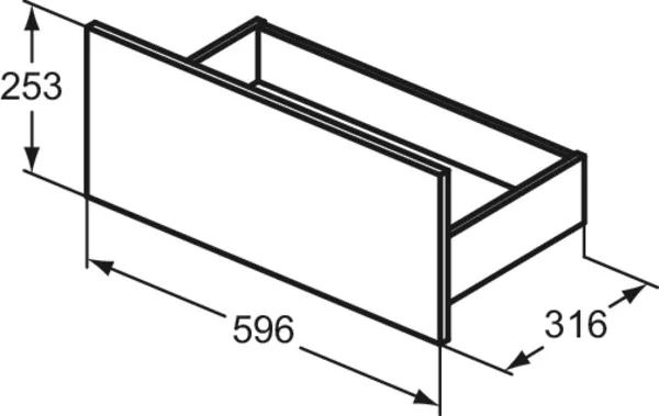 Ideal Standard Eurovit+ untere Schublade 60 cm Nussbaum geflammt