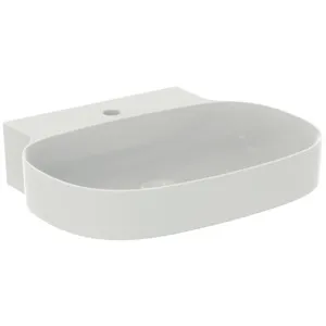 Waschbecken „Linda-X“ 60 × 50 × 13,5 cm, Hahnlochposition mittig in Seidenweiß