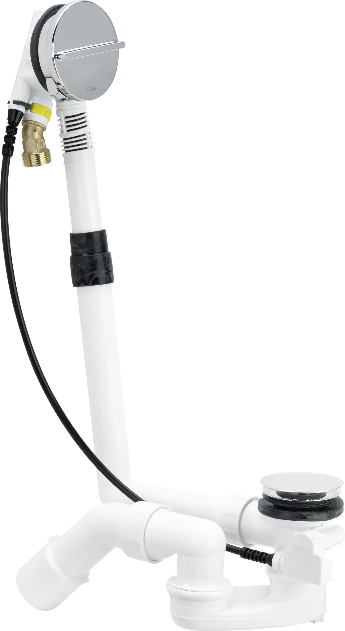 Viega Ab- und Überlaufgarnitur mit Zulauffunktion Modell 6161.51 „Multiplex Trio“ 6161.51 in 560 mm × DN40 / 50 verchromt 19,7 cm