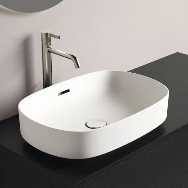 Waschbecken „Linda-X“ 55 × 38 × 15,5 cm in Seidenweiß