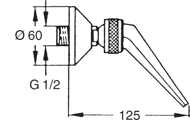 HA Kopfbrause HANSAJET 0440 1-strahlig G1/2 Ausladung 125 mm DN15 Chrom