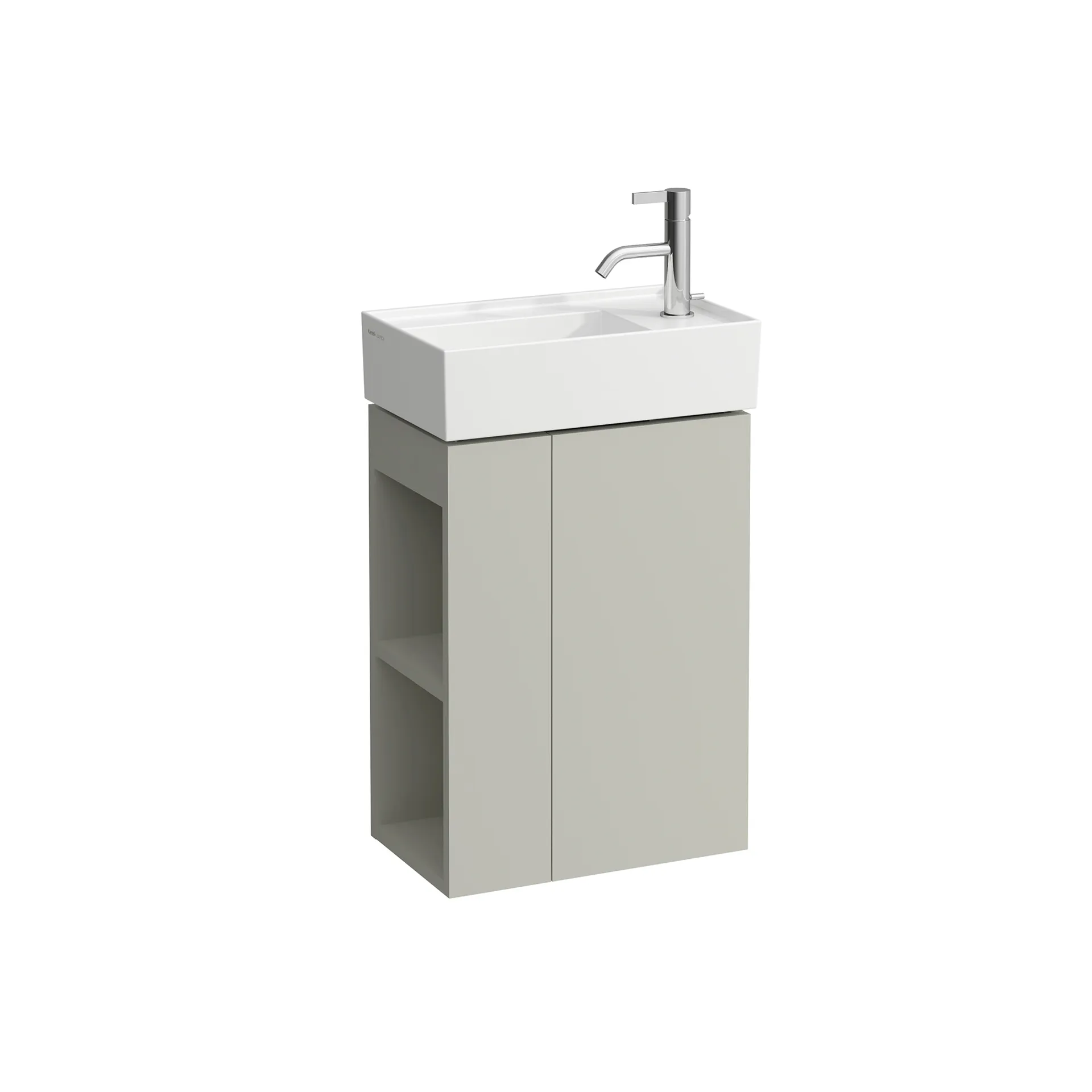 Laufen Waschtischunterbau „Kartell“ 270 × 600 × 440 mm Kieselgrau, Anschlag rechts Laufen Waschtischunterbau „Kartell“ 270 × 600 × 440 mm Kieselgrau, Anschlag rechts