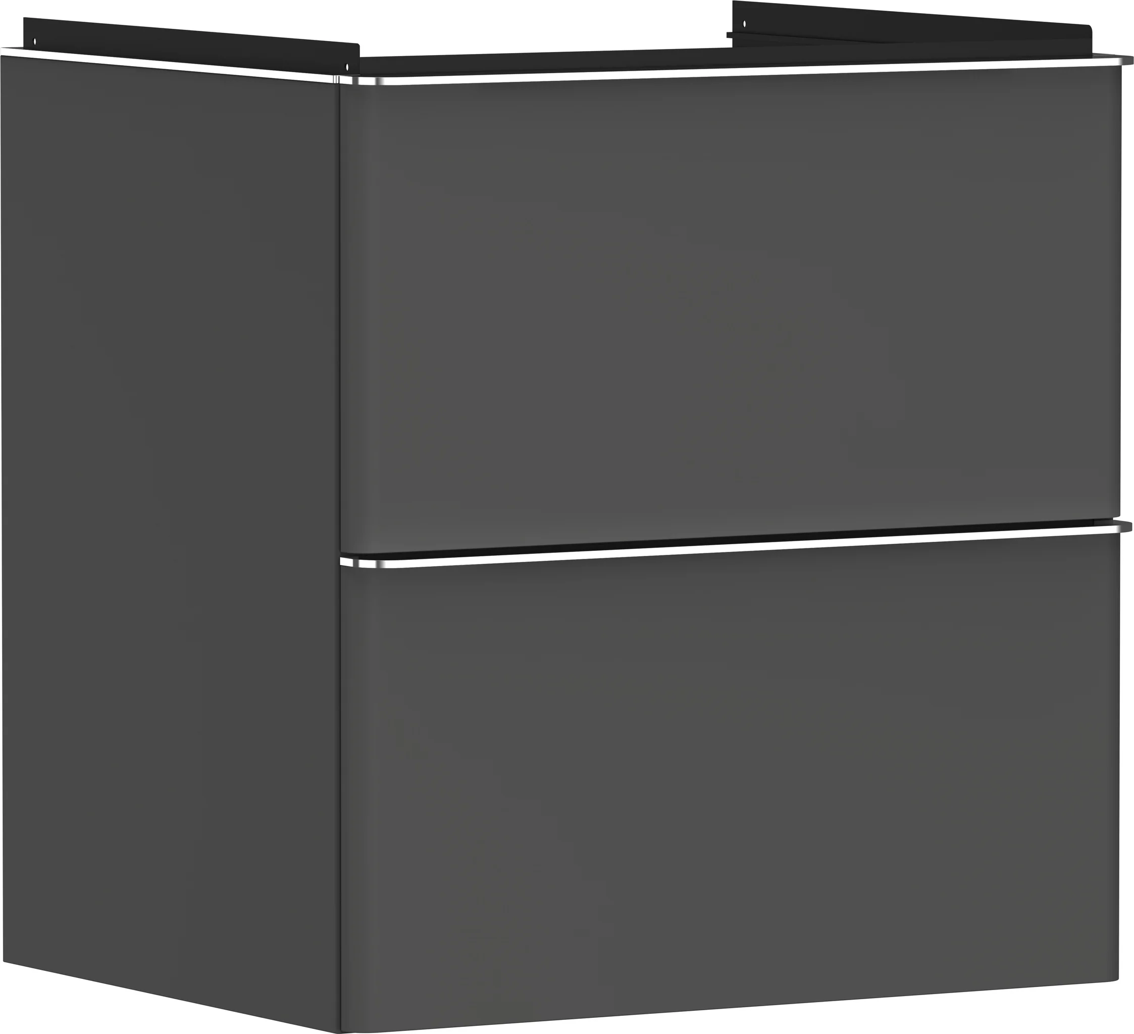 Hansgrohe Xelu Q Waschtischunterschrank Diamantgrau Matt, 580x475 mm, 2 Schubkästen, verchromte Griffe, SoftClose, vormontiert