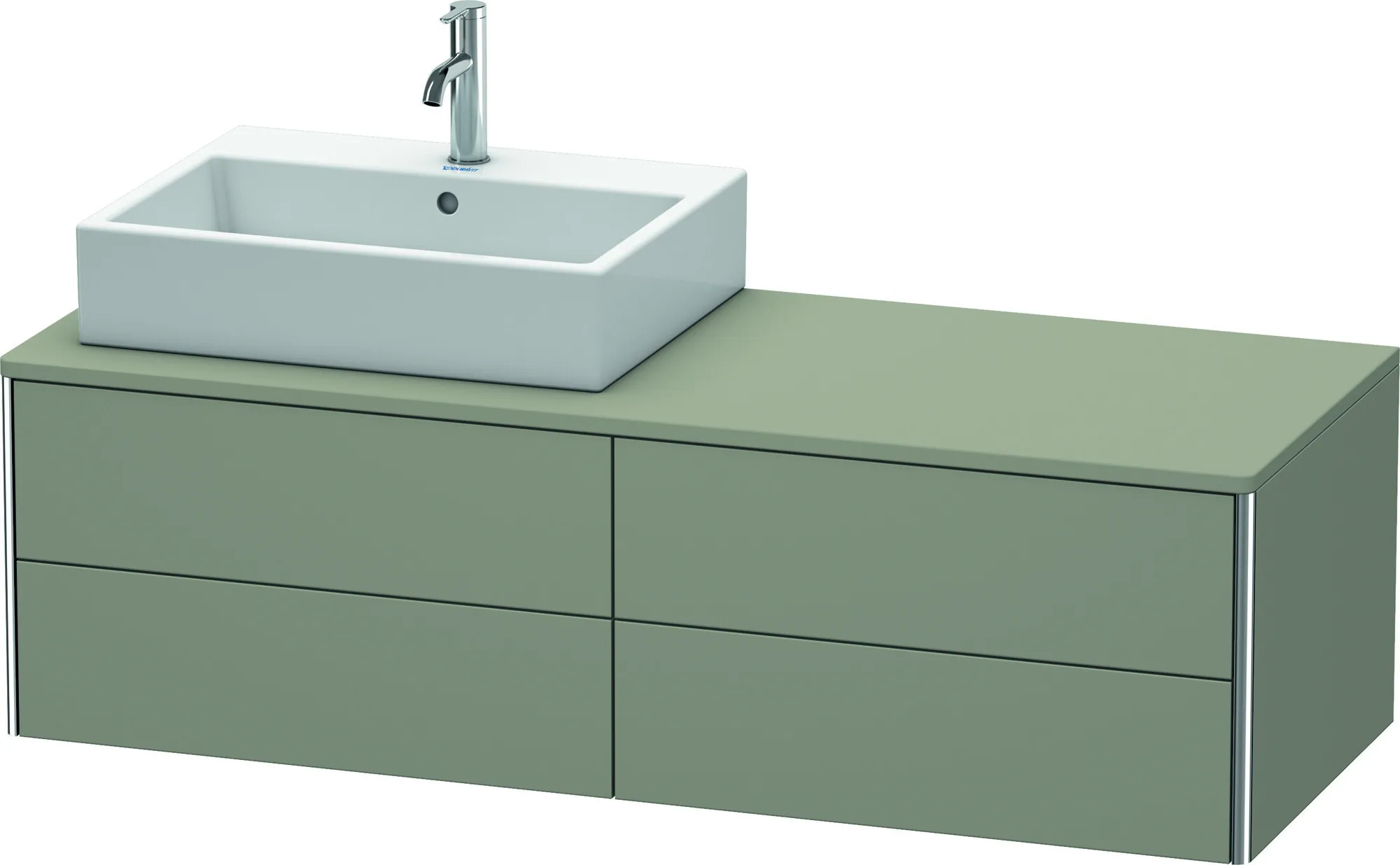 Duravit Waschtischunterschrank wandhängend „XSquare“ 140 × 40 × 54,8 cm Steingrau Seidenmatt