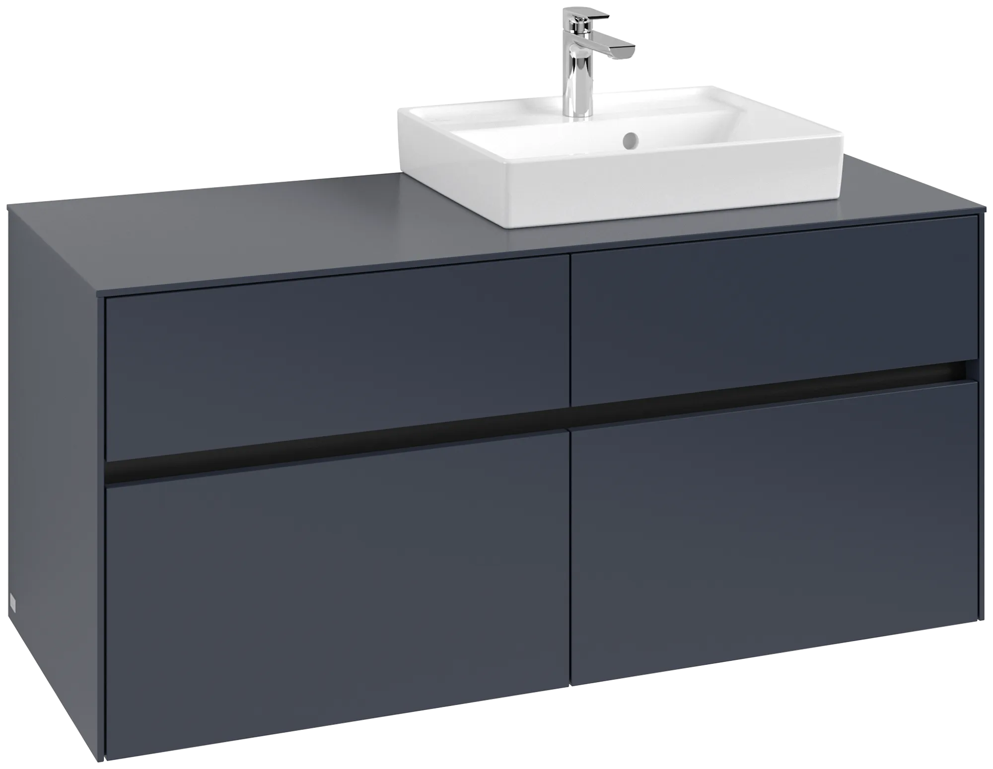 Villeroy & Boch Waschtischunterschrank „Collaro“ 1200 × 548 × 500 mm Marine Blue, ohne Beleuchtung, für Becken rechts