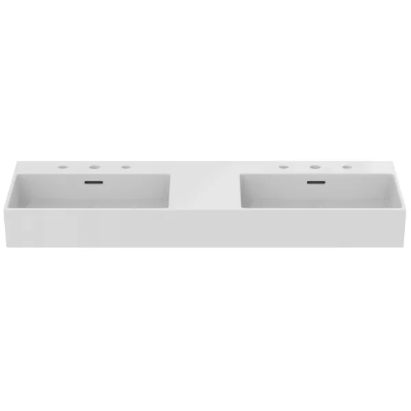 Waschbecken „Extra“ 121,5 × 45 × 15 cm, Hahnlochposition mittig in Weiß Waschbecken „Extra“ 121,5 × 45 × 15 cm, Hahnlochposition mittig in Weiß