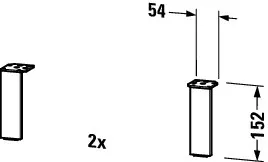 Duravit Sockelfuß in Aluminium Matt Duravit Sockelfuß in Aluminium Matt