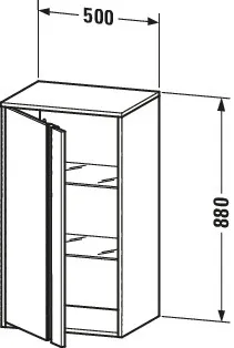 Duravit Halbhochschrank „Ketho“ 50 × 88 × 36 cm in Betongrau Matt