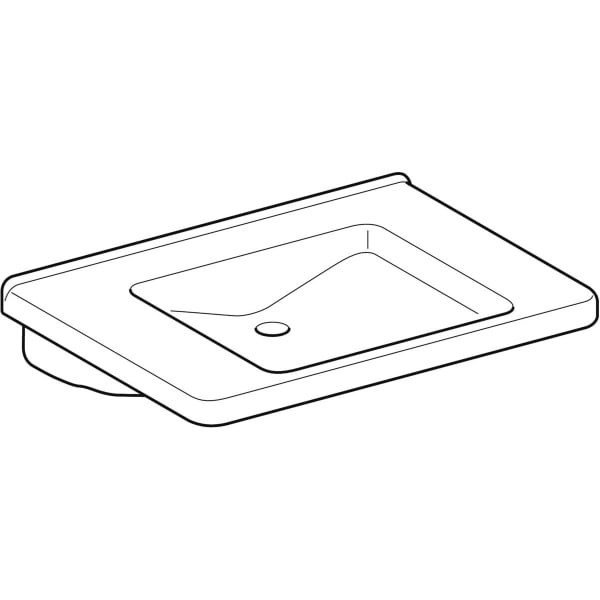 Wandwaschtisch „Renova Comfort Square“, rechteckig 75 × 55 cm in weiß alpin Wandwaschtisch „Renova Comfort Square“, rechteckig 75 × 55 cm in weiß alpin